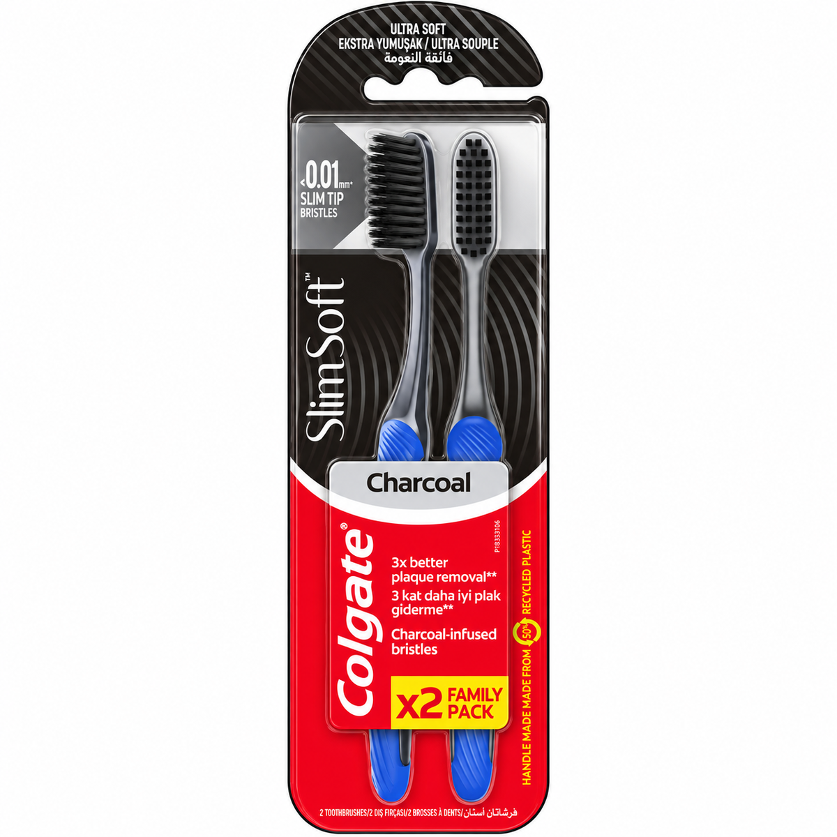 Colgate Slim Soft Charcoal Toothbrush Twin Pack | 300203660