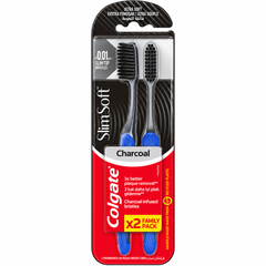 Colgate Slim Soft Charcoal Toothbrush Twin Pack | 300203660