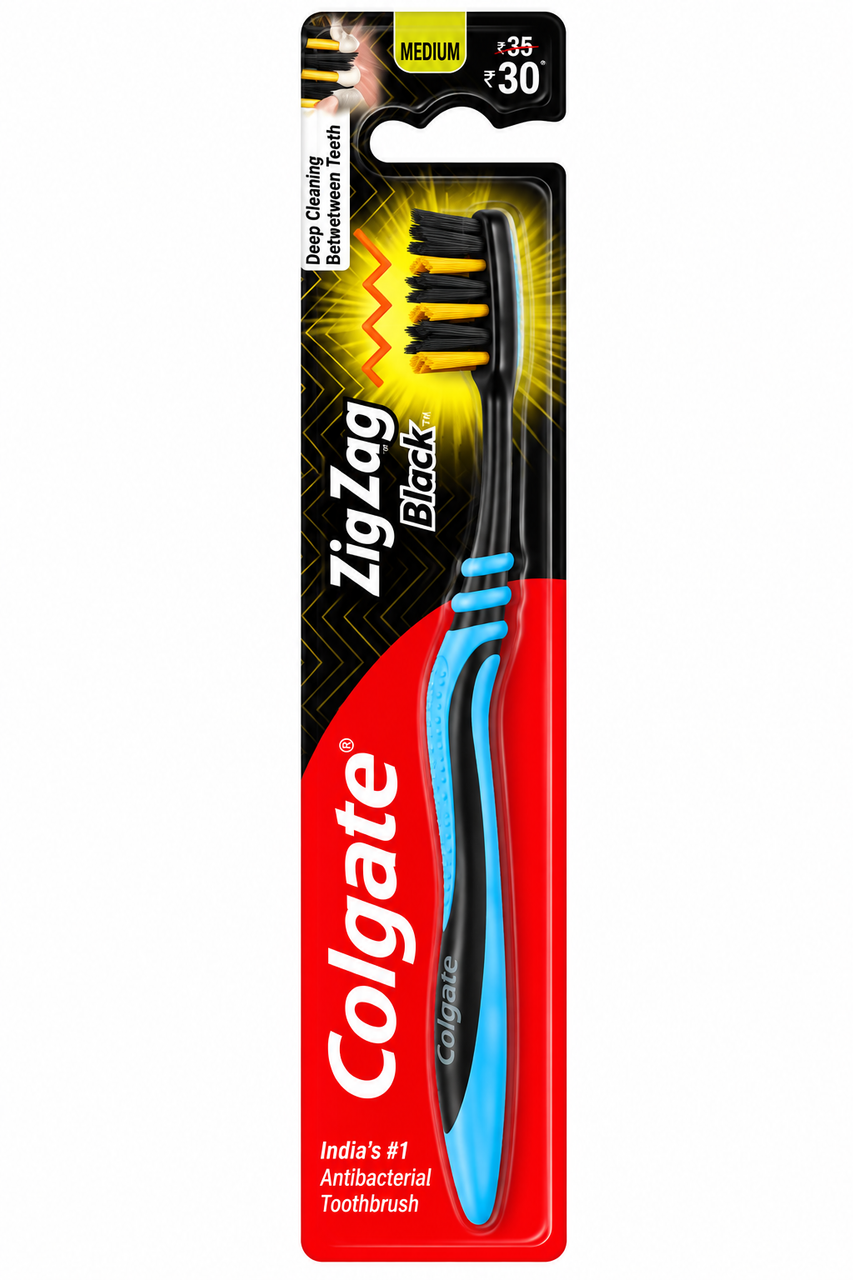 Colgate ZigZag Charcoal Medium Toothbrush | 300202330