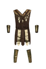 Roman Warrior Costume (Skirt, Shirt, Arm & Leg Guards) | 083022