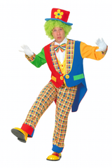 Men’s Circus Clown Costume (Hat, Top, Bow Tie, Pants & Jacket) | 086067