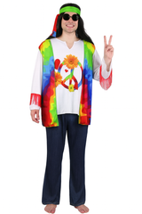 Men’s Hippie Costume (Shirt, Pants & Headband) | 093211