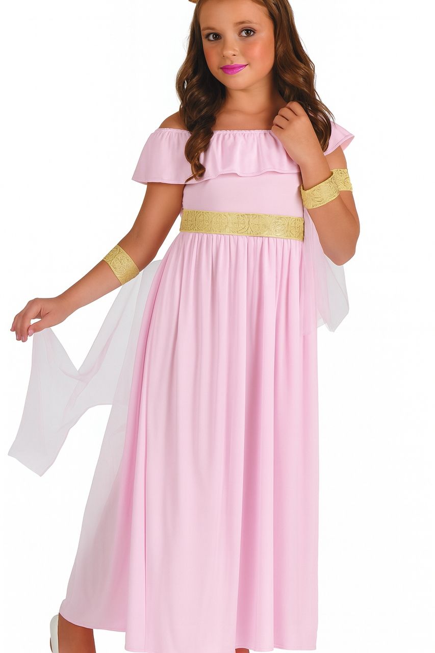 Greek Princess Costume (Dress, Belt, Cord, Arm Bands with Veil) - Small Size | 091273