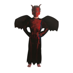 Ninja Fire Skeleton Devil Costume (Mask, Robe, Wings) - Large Size (130-140cm cm) | 091682