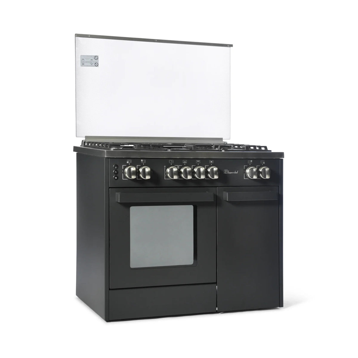 SUPER CHEF Cooker Bottle 90Cm 5G.Burners Semi-Pro Matt Black |   DCB-941 PRO BLK