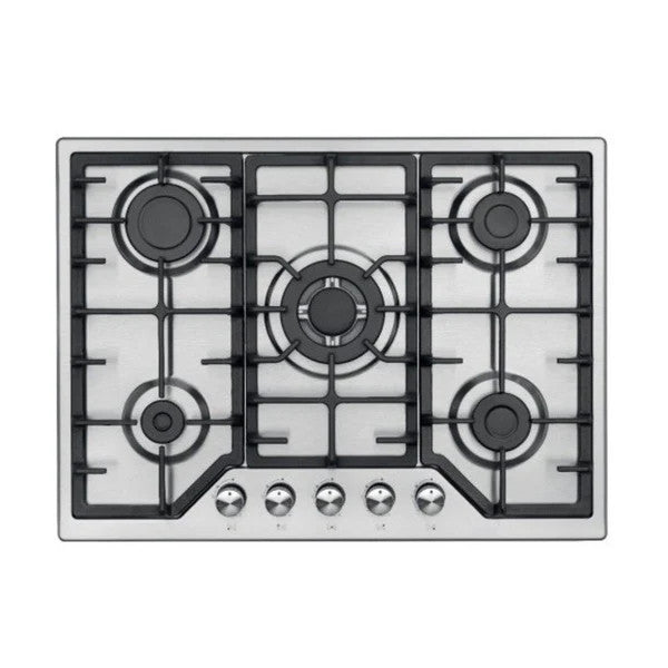 SUPER CHEF Hob 90 Cm 5 Gas Burners Cast Iron Inox | DH-90 5G INX