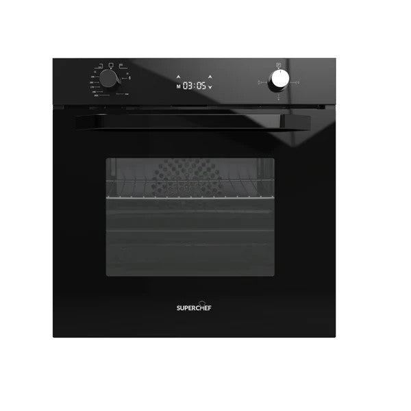 SUPER CHEF Oven 60 Cm Gas/Electric + Fan Black | DO-60 GEF GLASS