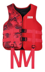 سترة نجاة ZIBIN Life Jacket Safety - نمط أحمر، مقاس XL | 585-27