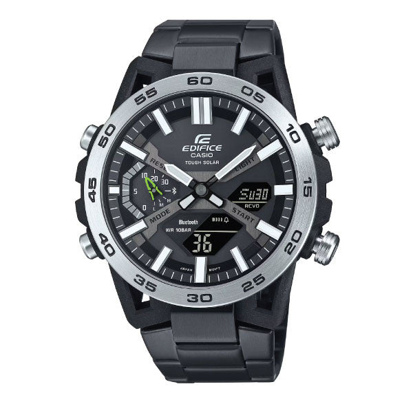 Casio Edifice SOSPENSIONE Men Connected Solar Watch - Black Silver | ECB-2000DD-1ADF