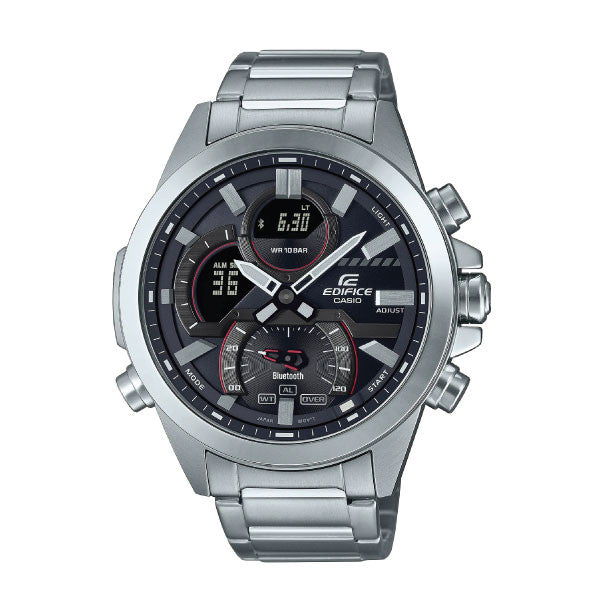 Casio Edifice Men Connected Analog-Digital Watch - Silver Black | ECB-30D-1ADF
