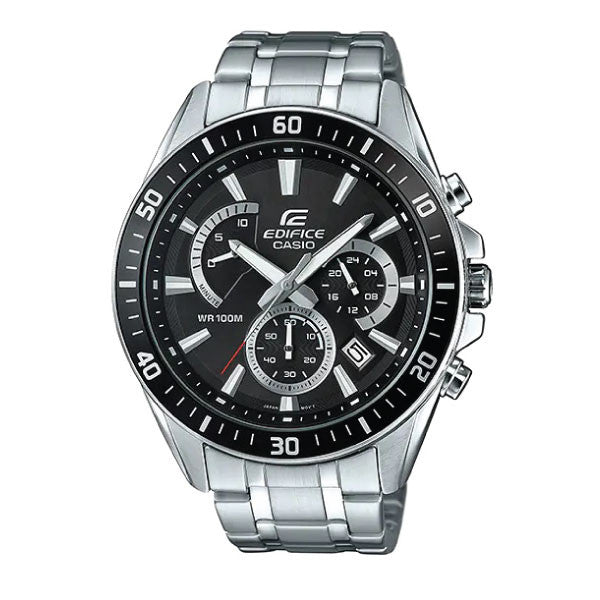 Casio Edifice Men Chronograph Watch - Black Silver | EFR-552D-1AVUDF