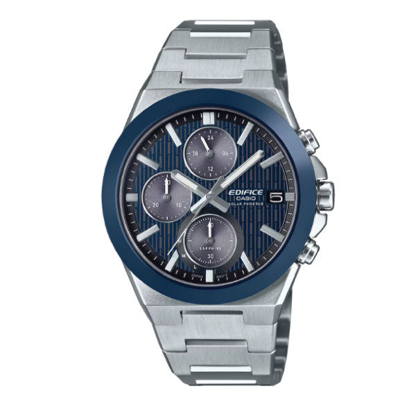 Casio Edifice Men Solar Chronograph Watch - Blue Silver | EFS-S650D-2ADF