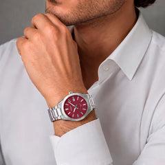 Casio Edifice Men Analog Watch - Red Silver | EFV-160D-4AVDF