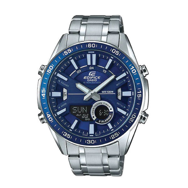 Casio Edifice Men Analog-Digital Watch - Blue Silver | EFV-C100D-2AVDF