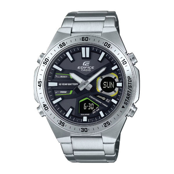 Casio Edifice Men Analog-Digital Watch - Silver Black | EFV-C110D-1A3VDF