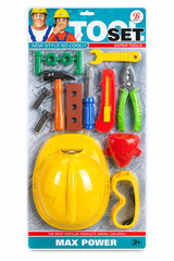 Kids Construction Tool Kit Set with Toy Construction Helmet | BB8017-F