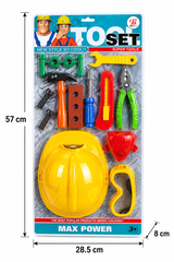 Kids Construction Tool Kit Set with Toy Construction Helmet | BB8017-F