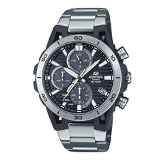 Casio Edifice SOSPENSIONE Men Solar Chronograph Watch - Silver Black | EQS-960D-1AVUDF