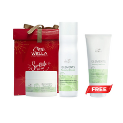 Wella Professionals Elements Hair Care Set - Detangling Spray + Conditioner + Moisturizing Mask
