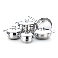 Falez Beta 9‑Piece Stainless Steel Cookware Set | HUR‑S‑14086
