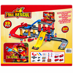 Fire Rescue Parking Garage 39pcs Playset | 6693-D3