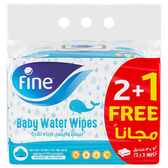 Fine Water Wipes Wiping 72 Sheets (2+1) Pack | F0003321