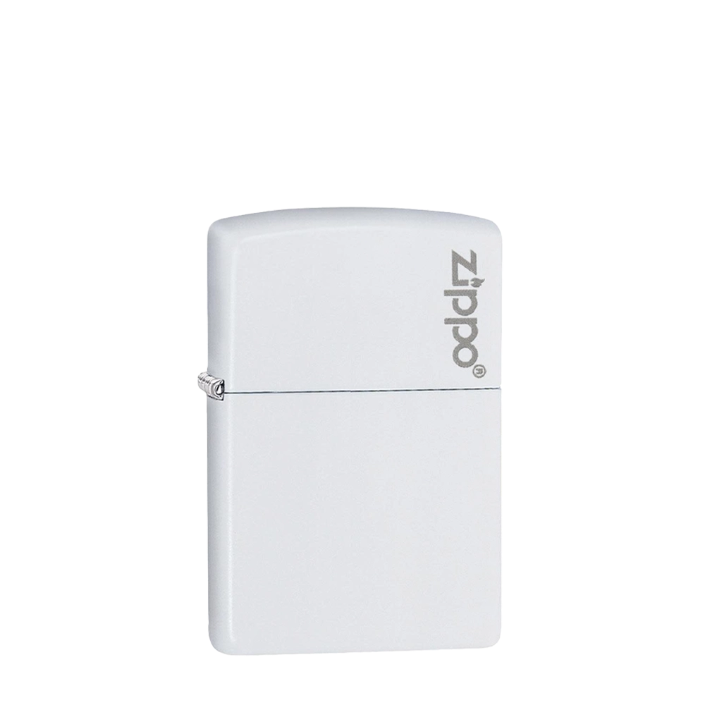Zippo White Matte Logo Windproof Lighter | 214ZL