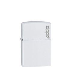 Zippo White Matte Logo Windproof Lighter | 214ZL