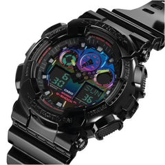 Casio G-SHOCK Virtual Rainbow Casual Men Analog-Digital Watch - Black & Multicolor | GA-100RGB-1ADR