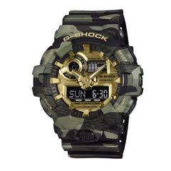 Casio G-SHOCK Casual Men Watch - Green Camouflage / Gold | GA-700CMG-3ADR