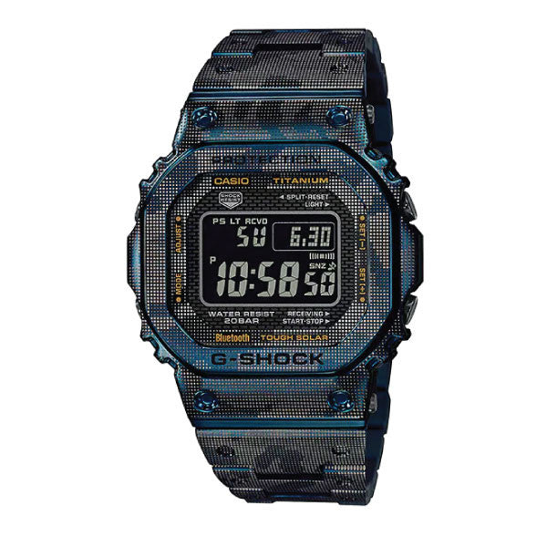Casio G-SHOCK Full Metal Titanium Men Watch - Blue & Black Camouflage | GMW-B5000TCF-2DR