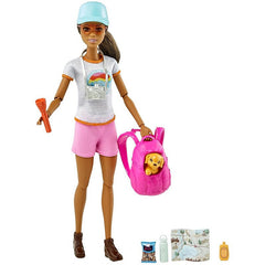 Barbie Hiking Doll with Brunette Hair, Puppy & 9 Accessories | GRN66