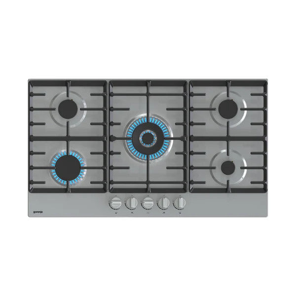 Gorenje Hob 90 cm 5 Gas Burners Safety Cast Iron Inox | GW9C51X