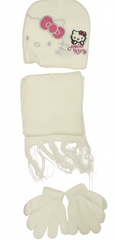 Hello Kitty Kids Winter Set - Hat, Scarf & Gloves - Cream/White | AL1891