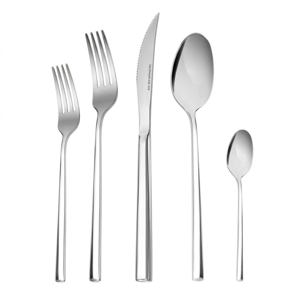 Karaca Tivoli 30-Piece Stainless Steel Cutlery Set for 6 People - Silver | 8683650380993