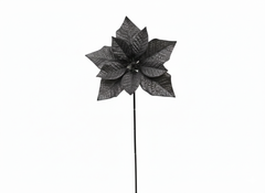 Black Christmas Decorative Glitter Flower Stem | 39100