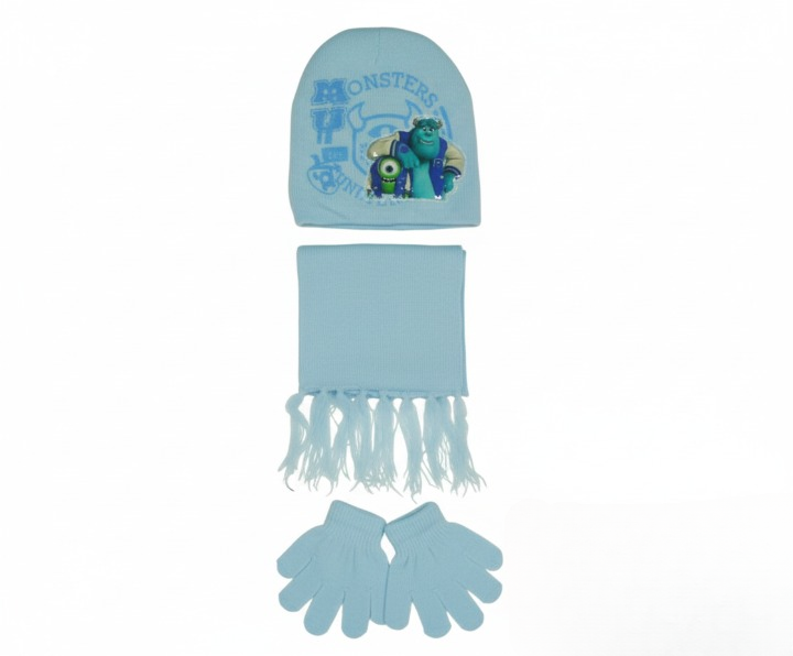 Kids Monsters University Winter Hat, Scarf & Gloves Set - Light Blue | AL1893