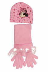 Minnie Mouse Kids Winter Set - Hat, Scarf & Gloves - Light Pink | AL1889