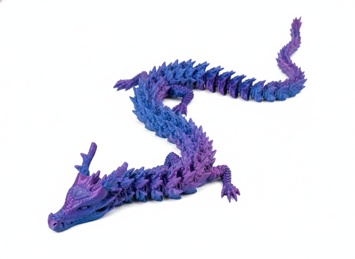 3D Flexible Dragon Toy - Blue/Purple | C-009