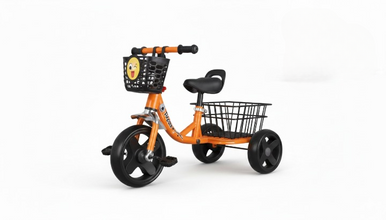 Orange Kids Tricycle with Dual Baskets | 566