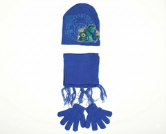 Kids Monsters University Winter Hat, Scarf & Gloves Set - Blue | AL1893