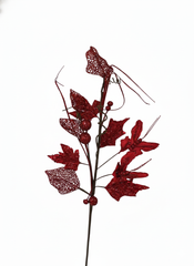 Decorative Red Leaf & Berry Christmas Pick | 10069