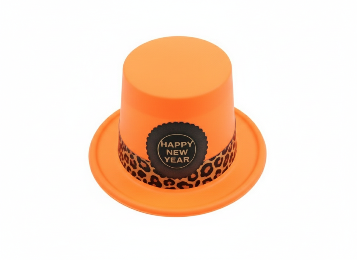 Neon Happy New Year Party Hat - Orange | AL1836