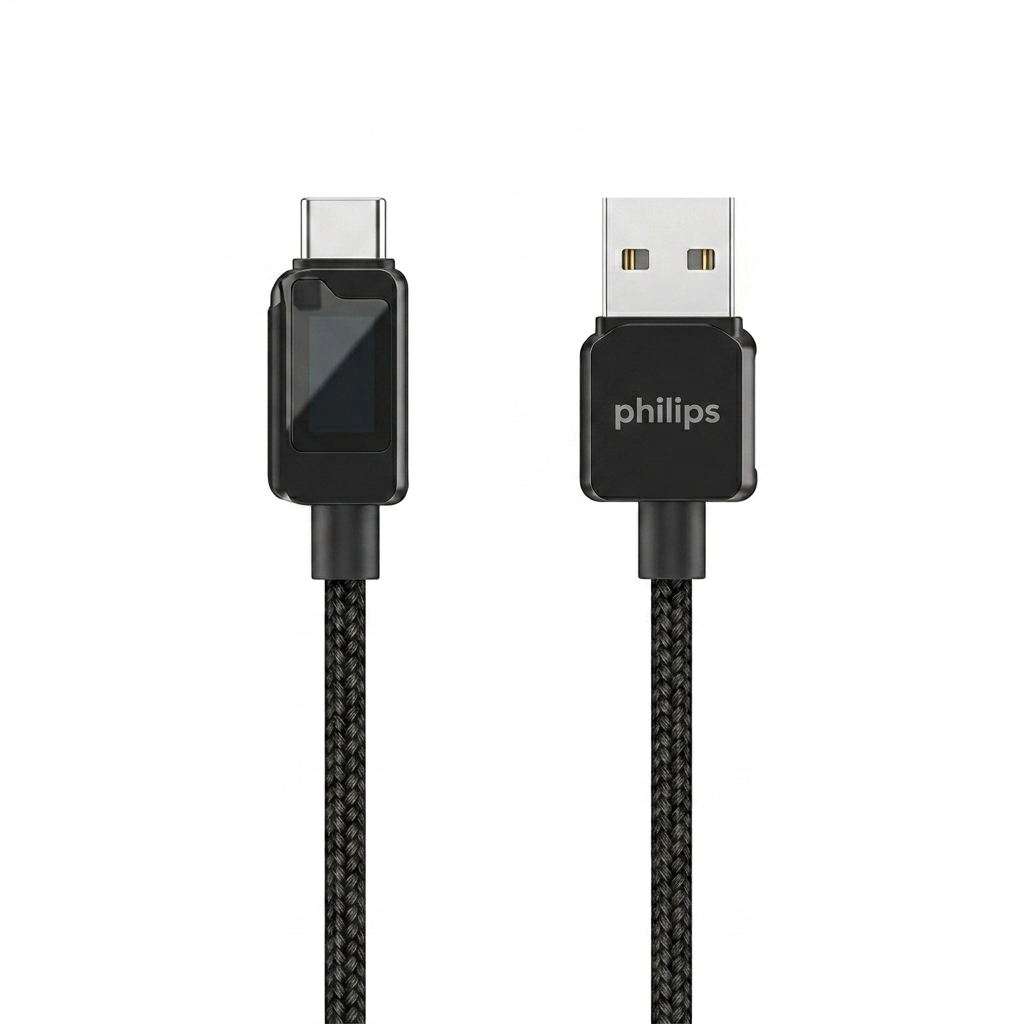 Philips USB-A to USB-C Cable 6A 1m - Black | DLC5011AB/70