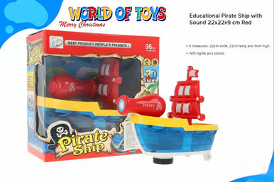 Pirate Ship Toy - Light & Sound Educational Pirate Boat (22×22×9 cm) | 2388