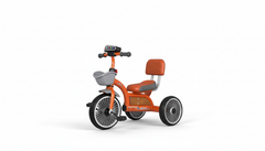 Orange Kids Tricycle with Backrest & Front Basket | ITIM12