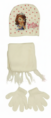 Sofia the First Kids Winter Set - Hat, Scarf & Gloves - Cream/White | AL1888