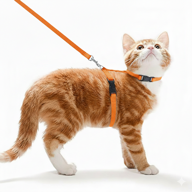 Göksum Petshop Cat Leash & Harness - Orange | PET-CL-ORG01