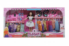 Elegant Fashion Doll Playset - Doll with Dressing Room, Furniture & Multiple Dresses | 055C