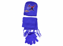 Kids Spiderman Winter Hat, Scarf & Gloves Set – Blue | AL1895